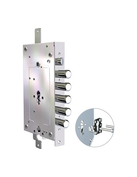 SERRATURA METALLO APPLICARE 2956 PE-PE CR DOPPIO F.SAGOM M2 TRIPL+SCR IP.MM 28 E.MM 68 DX/SX