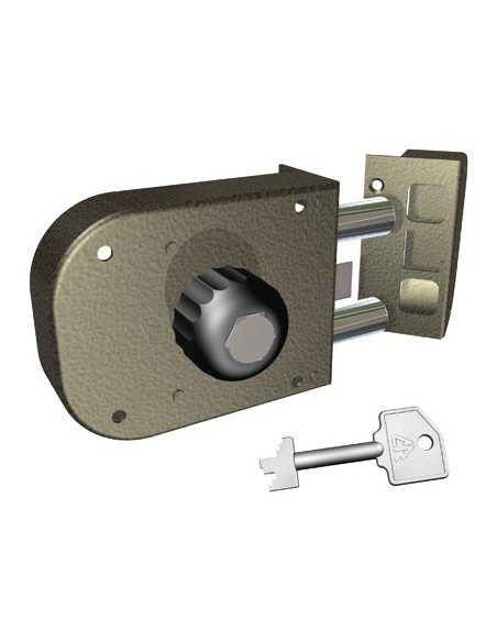 SERRATURA LEGNO APPLICARE 1650 CR C.POMPA M2+SCR+POMOLO E.MM 60 DX