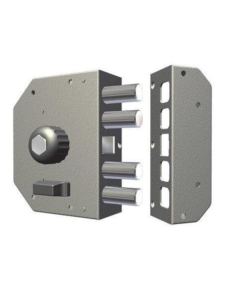 SERRATURA LEGNO APPLICARE 3050 CR C.POMPA M4+SCR+POMOLO E.MM 60 SX