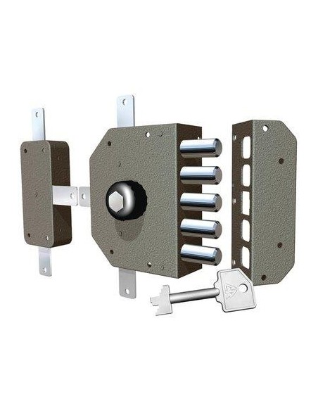 SERRATURA LEGNO APPLICARE 3300P CR C.POMPA M4+POMOLO TRIPL E.MM 60 SX