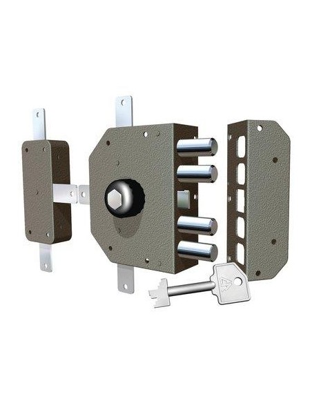 SERRATURA LEGNO APPLICARE 3350P CR C.POMPA M4+POMOLO TRIPL+SCR E.MM 60 DX