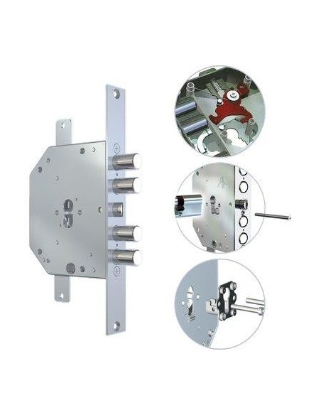 SERRATURA METALLO INFILARE 2151 PEN BLOC/FL CR F.SAGOM M2 TRIPL+SCR IP.MM 28 E.MM 60 SX