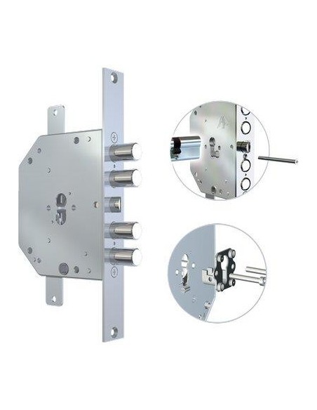 SERRATURA METALLO INFILARE 2151 PEN/FL CR F.SAGOM M2 TRIPL+SCR IP.MM 28 E.MM 60 SX
