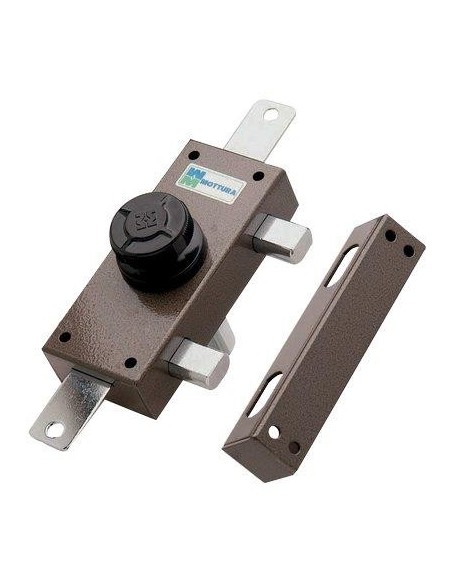 SERRATURA LEGNO APPLICARE 34329-C10 MOTTURA C.EUROPEO M2 + POMO TRIPLICE E.MM 30