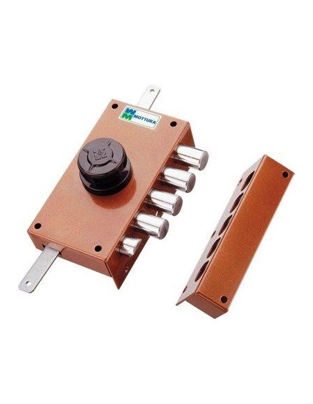 SERRATURA LEGNO APPLICARE 30437 MOTTURA C.POMPA M2 + SCR + POMOLO E.MM 30 DX