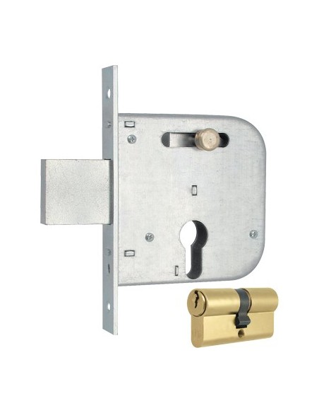 SERRATURA CANCELLO INFILARE 138 MG B.Q ZINC F.MM 20 F.SAGOM M2+SCR+POM E.MM 50 CF - PZ2