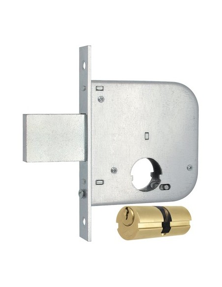 SERRATURA CANCELLO INFILARE 136 MG B.Q ZINC F.MM 20 F.TONDO M2+E.MM 50 CF - PZ 2