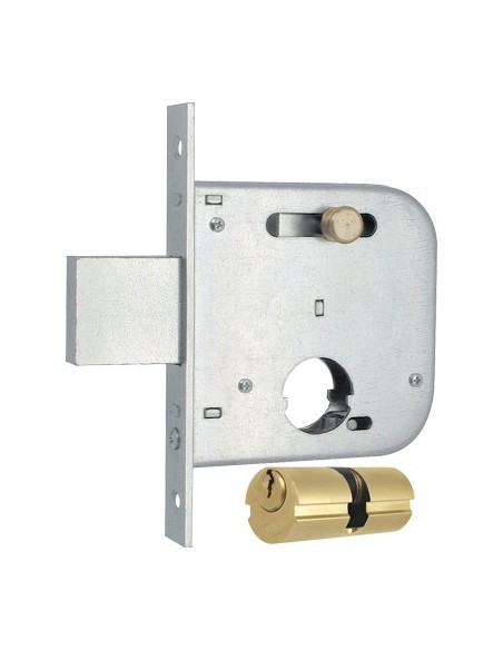 SERRATURA CANCELLO INFILARE 139 MG B.Q ZINC F.MM 20 F.TONDO M2+SCR+POM E.MM 50 CF - PZ2