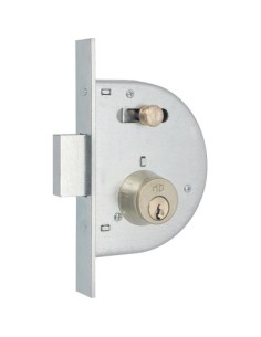 SERRATURA CANCELLO INFILARE 255 MG B.Q ZINC F.MM 20 C.TONDO M1+SCR+P E.35 C.17 CF - PZ2