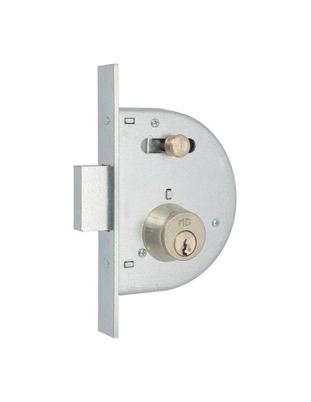 SERRATURA CANCELLO INFILARE 255 MG B.Q ZINC F.MM 20 C.TONDO M1+SCR+P E.35 C.50 CF - PZ2