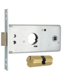 SERRATURA METALLO INFILARE 288602 MG B.Q ZINC F.20 F.TONDO M1+SCR+Q8 H.64 E.60 CF - PZ 2