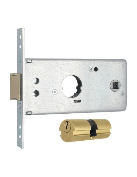 SERRATURA METALLO INFILARE 288602 MG B.Q ZINC F.20 F.TONDO M1+SCR+Q8 H.64 E.60 CF - PZ 2