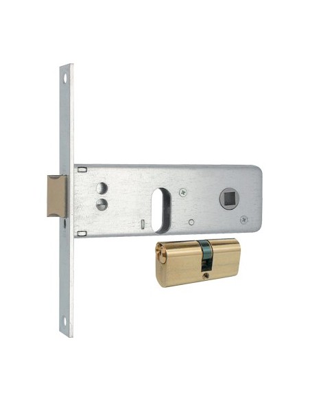 SERRATURA METALLO INFILARE 800 MG B.Q ZINC F.16 F.OVALE M2+SCR+Q8 H.44 E.60 CF - PZ 2