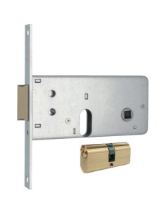 SERRATURA METALLO INFILARE 804 MG B.Q ZINC F.16 F.OVALE M2+SCR+Q8 H.64 E.60 CF - PZ 2