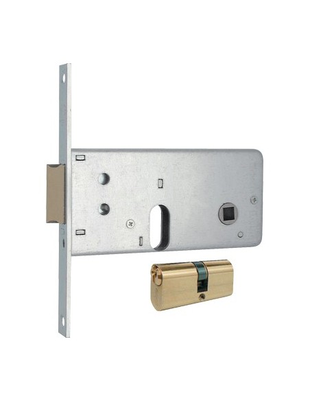 SERRATURA METALLO INFILARE 804 MG B.Q ZINC F.16 F.OVALE M2+SCR+Q8 H.64 E.60 CF - PZ 2