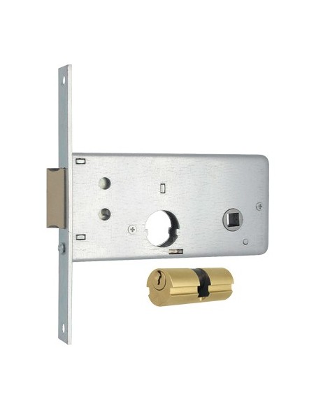 SERRATURA METALLO INFILARE 805 MG B.Q ZINC F.16 F.TONDO M2+SCR+Q8 H.64 E.60 CF - PZ 2