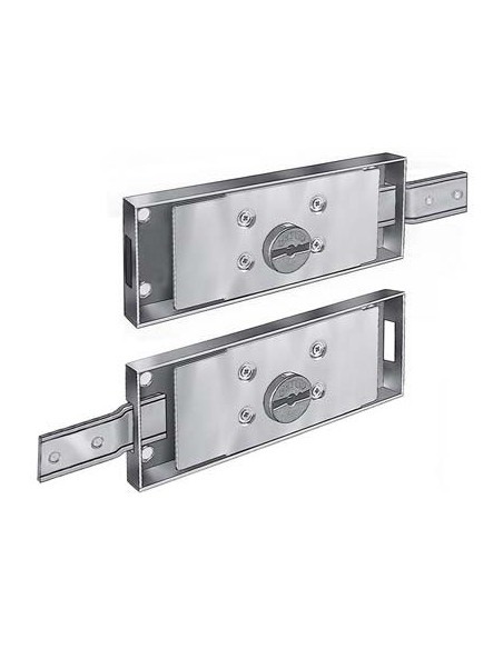 SERRATURA SERRANDA APPLICARE 0733.4 PREFER DM LATERALE DX+SX C.PIEGATO CF - PZ 2