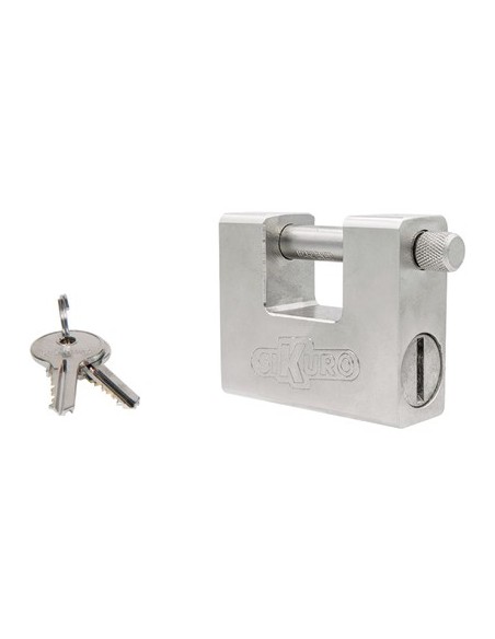 LUCCHETTO ANTISCASSO SSU-84UK ILSA ACCIAIO CARBONITRURATO CROMATO CHIAVI 3 MM 84