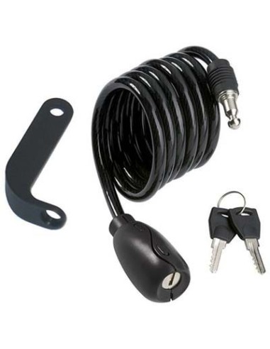 ANTIFURTO FUNE A SPIRALE BICI-MOTO 2010 ILSA ACCIAIO MM 6 CM 100 + SUPPORTO