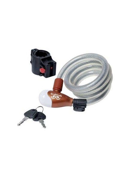 ANTIFURTO FUNE A SPIRALE BICI-MOTO 87322/10 ILSA ACCIAIO MM 8 CM 120 + SUPPORTO AUTOMATICO