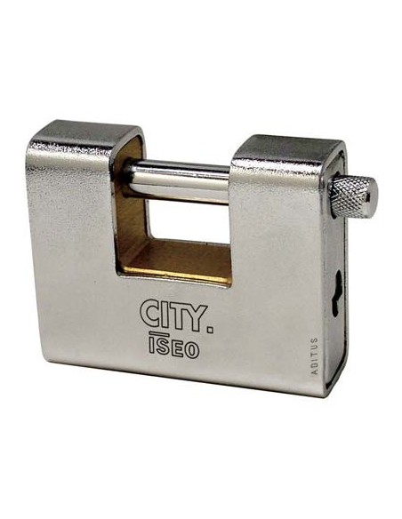 LUCCHETTO ANTISCASSO CORAZZATO ADITUS KA ISEO OTTONE/ACCIAIO SABBIATO CHIAVI 3 MM 90