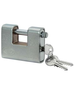 LUCCHETTO ANTISCASSO CORAZZATO CORBIN OTTONE ACCIAIO CROMATO CHIAVI 2 MM 91