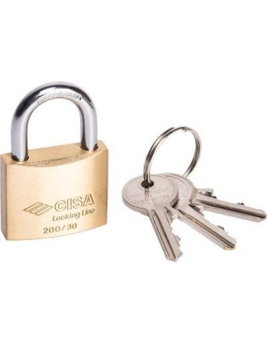 LUCCHETTO LOCKING-LINE POP 20010 CISA OTTONE ARCO CROMATO CHIAVI 3 MM 20