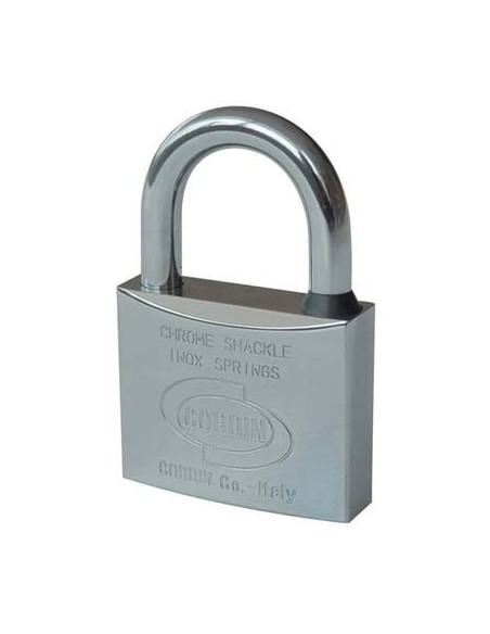 LUCCHETTO EUROMARINE CORBIN OTTONE ARCO CROMATO CHIAVI 2 MM 50