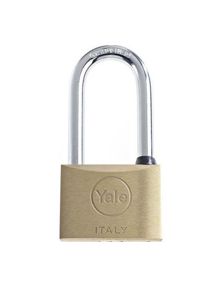 LUCCHETTO ARCO EXTRALUNGO YALE OTTONE ARCO CROMATO CHIAVI 2 MM 40X66