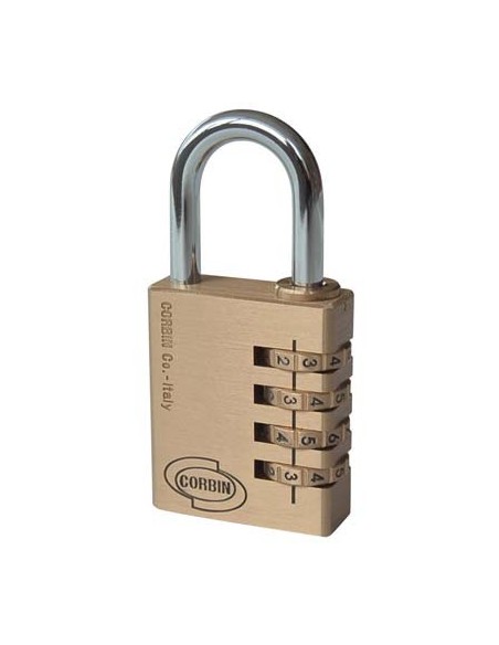 LUCCHETTO A COMBINAZIONE CORBIN OTTONE ARCO CROMATO MM 40