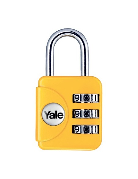 LUCCHETTO A COMBINAZIONE YP1 YALE ACCIAIO VERNICIATO ARCO CROMATO MM 28