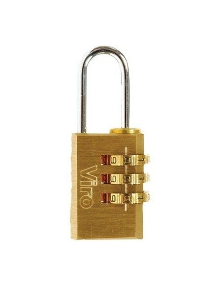 LUCCHETTO A COMBINAZIONE 406 VIRO OTTONE ARCO CROMATO MM 28