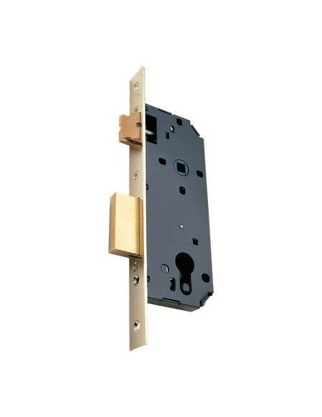 SERRATURA LEGNO INFILARE 7435 VIRO B.Q OTTONATO F.MM 22 F.SAGOM M2+SCR+Q8 E.MM 40