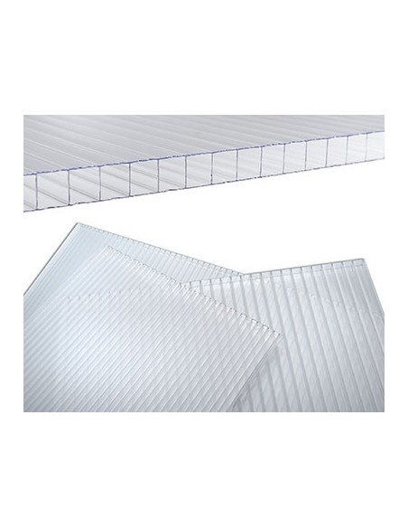 LASTRA ALVEOLARE  POLICARBONATO TRASPARENTE CM 98X200 S.MM  6
