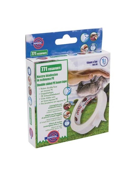NASTRO BIADESIVO 771 FISSAFORTE EUROCEL MM 19 ML  5