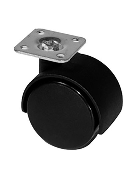 RUOTA X MOBILI DOPPIA NYLON NERO D.MM 30 KG 25 P.MM 32X32