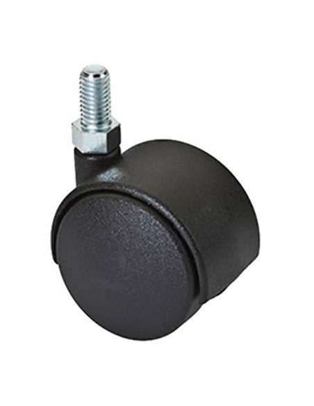 RUOTA X MOBILI DOPPIA PERNO FILETTATO NYLON NERO MA8X12 D.MM 40 KG 30