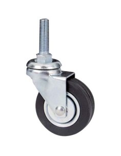 RUOTA A FORCELLA GIREVOLE PERNO FILETTATO 160B AVO A/ZINCR/GOMMA NERA D.MM 50X18 F.MA 8X30 PZ.4