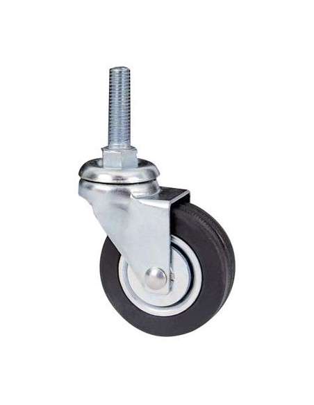 RUOTA A FORCELLA GIREVOLE PERNO FILETTATO 160B AVO A/ZINCR/GOMMA NERA D.MM 50X18 F.MA 8X30 PZ.4