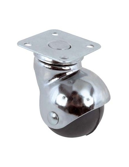 RUOTA SFERICA GIREVOLE 165 AVO A/ZINCR/GOMMA D.MM 50 P.MM 47X47 PZ.4