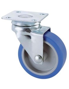 RUOTA A FORCELLA GIREVOLE 221 AVO A/ZINCR/GOMMA BLU P.MM 40X40 D.MM 50X18 PZ 4