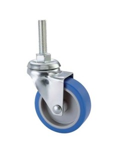 RUOTA A FORCELLA GIREVOLE PERNO FILETTATO 221B AVO A/ZINCR/GOMMA BLU F.MA 8X30 D.MM 50X18 PZ.4