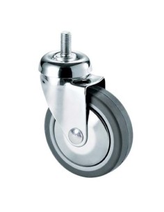 RUOTA A FORCELLA GIREVOLE PERNO FILETT 220B AVO A/ZINCR/GOMMA GRIGIA D.MM 50X18 F.MA 8X30 PZ 4