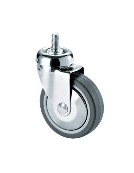 RUOTA A FORCELLA GIREVOLE PERNO FILETT 220B AVO A/ZINCR/GOMMA GRIGIA D.MM 50X18 F.MA 8X30 PZ 4