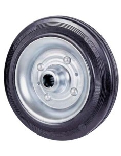 RUOTA GOMMA NERA 112 AVO DISCO ACCIAIO + CUSCINETTI A RULLI D.MM 200X50 PZ.2