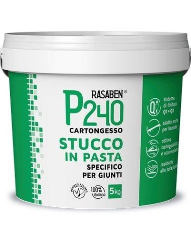 STUCCO PASTA CARTONGESSO P240 K2 RASABEN KG 5 SPECIFICO GIUNTI