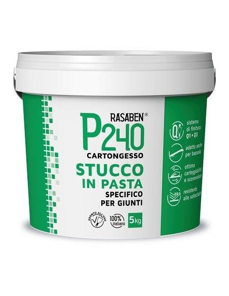 STUCCO PASTA CARTONGESSO P240 K2 RASABEN KG 5 SPECIFICO GIUNTI