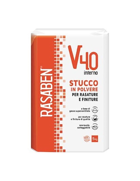 STUCCO IN POLVERE PER INTERNO V40 K2 RASABEN KG  5
