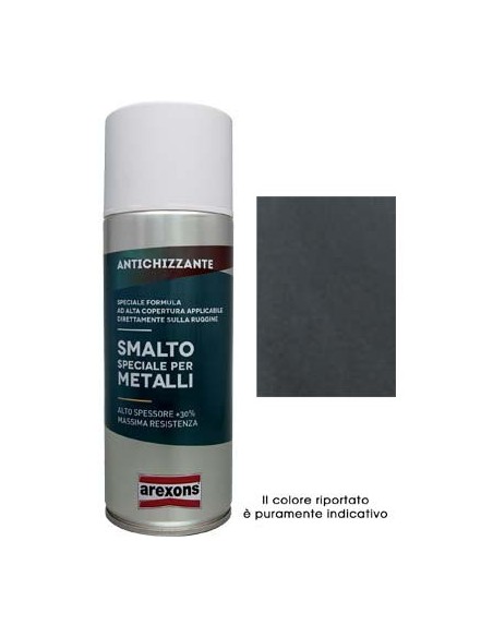 SMALTO SPRAY SPECIALE METALLO AREXONS ANTICHIZZANTE GRIGIO FORGIA ML 400