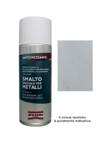 SMALTO SPRAY SPECIALE METALLO AREXONS ANTICHIZZANTE GRIGIO CHIARO ML 400